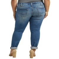 Silver Jeans Co. Plus Size Djevojka Srednje Traperice Za Tanke Noge Veličine Struka 12-24