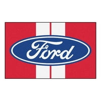 Ford Oval sa prugama 4'x6 'prostirka - crvena