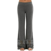 pantalone za jogu nove ženske čipkaste šuplje široke pantalone za Ležerne pantalone sportske jednobojne