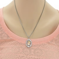 Ogrlica inspirativnog okruglog obloga napravljena sa Swarovskim po ružičastoj kutiji