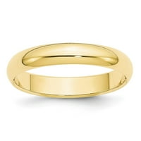 10k žuti zlatni pola okruglih muških ženskih vjenčanih prstena veličine 6,5
