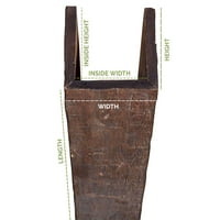 8 W 4 H 18'l 3-strana borovni kruni Endurathane Fau Wool Woopin Beam, vrhunska hickory