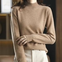 Jesenji džemperi za ženske dolčevite sa visokim ovratnikom pleteni jesenji zimski Dugi rukav pulover čvrsti