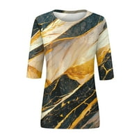 Hanas Tops rukav košulje za žene slatka Print grafički Tees bluze Casual Plus Size Osnovni vrhovi pulover
