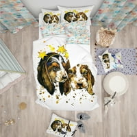 Designart 'Funny Puppy Dogs Akvarel' Moderan I Savremeni Komplet Navlaka Za Poplun
