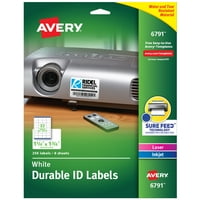 Avery izdržljive Easy Peel ID naljepnice, sigurna tehnologija hrane, trajno ljepilo, 1-1 4 1-3 4