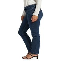 Srebrni Jeans Co. Ženski suki Mid Riječni traperice za noge, struka 24-36