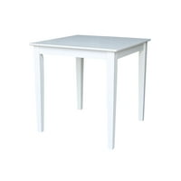 30 '' Square Switly Drveni trpezarijski stol sa leđima za ručavanje rublja u bijeloj boji