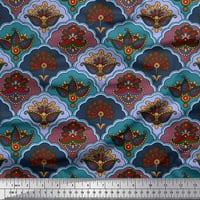 Soimoi Japan Crepe saten tkanina umjetnička cvjetna i skala Geometrijska dekor tkanina tiskano dvorište