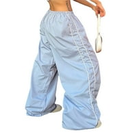 Žene Casual labave kargo pantalone jednobojne elastične pantalone sa širokim nogavicama sa džepovima za