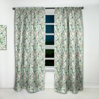 Designart 'Flowers With Green Leaves IV' Floral Curtain Panel