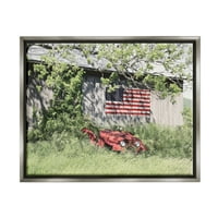 Stupell Americana Lush Country Greenery Landscape Photography Grey Floater Framered Art Print Wall Art