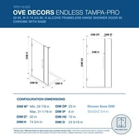 Ove Dekors Tampa-Pro in. L in. W in. H alcove tuš komplet sa okretnim tuš kabinom u CHR i tuš kabini