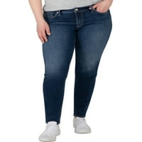 Silver Jeans Co. Ženske plus veličine Elyse uske farmerke srednjeg rasta