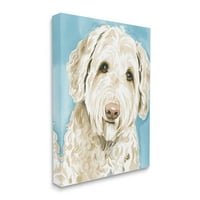 Stupell Industries Smiling Bijeli terijerski pas Portret slikarstvo Galerija zamotana platna Print Wall