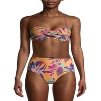 Ženski kup sa oblikovanim tropskim printom Bandeau Top kupaći kostim