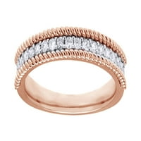 Bijeli prirodni dijamantski godišnjički prsten u 10K ružičastog zlata