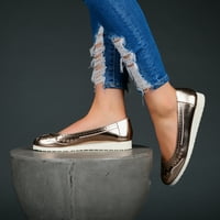 Brinley Co. Ženske lagane ravne cipele sa laserskim krojem sa udobnim potplatom
