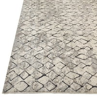 Kiba savremena tepih, bjelokosti ugljen, 5ft - 3 inča 7ft - 6in područja područja