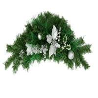 30 Silver Poinsettia i Pinecone umjetni Božić Swag-Unlit