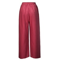 Bigersell Curvy bootcut hlače za žene pune dužine hlače ženske modne ljetne čvrste povremene džep elastične