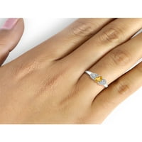 JewelersClub Citrin Prsten Birthstone Nakit-0. Karat Citrin 0. Srebrni prsten nakit sa bijelim dijamantskim