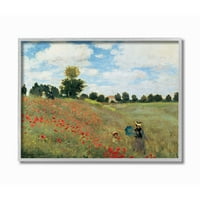 Stupell Industries klasična slika maka Monet uokvirena zidna Umjetnost Claudea Moneta