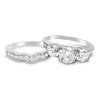 Njegov i njen vjenčani prsten set Trio podudaranje parova angažovanih vjenčanih prstenova za njene veličine