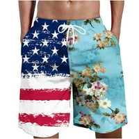 Dnevne gaćice za muškarce za muškarce prevelike fit USA zastave tropsko cvjetni patchwork elastični čipkasti
