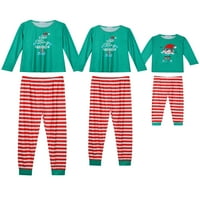 Jedinstvene povoljne ženske Božićne majice sa slovom i prugastim pantalonama porodični kompleti pidžama