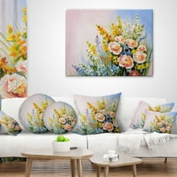 Dizajnerska apstraktna buket ljetnog cvijeća - jastuk za cvijeće - 18x18