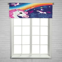 Rainbow i jednorog prozor zavjese Valance Rod Pocke