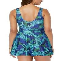 Ženska Plus Size Twist prednja plivačka haljina dva odijela za kupanje sa kontrolom stomaka sa kratkim