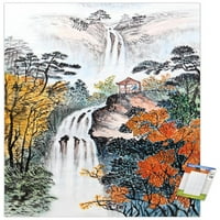 Kina pejzaž sa slapovima zidni poster, 14.725 22.375