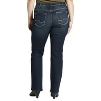 Silver Jeans Co. Ženske plus veličine Suki srednje visoke traperice za čizme veličine struka 12-24