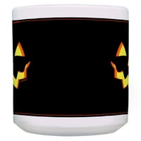 Ovo rublje Halloween Decor Creepy Jack-O-Lantern 15oz krigle za kavu crne