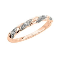 Keepsake Diamond-Accent Twist 10kt vjenčani prsten od ružičastog zlata