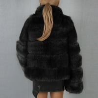 ChicCall Women Winter CAPACK jakna luksuzni blještavi kaput Slim dugih rukava ogrlica s dugim rukavima