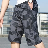 Muške karirane kratke hlače s printom muške ljetne Ležerne kratke hlače labave kratke hlače s više džepova
