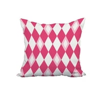Harlequin Pink Fuchsia Geometrijski ispis ukrasni poliesterski jastuk za bacanje s posteljinom teksture