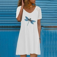 Honeladyy Moda ženske haljine V-izrez ljeto štampanje CasualShort rukav odmor na plaži mini haljine haljine