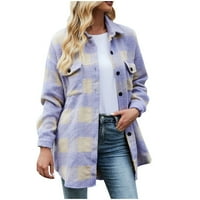 SNGXGN ženske jesenske zimske jakne jakne Plus veličine gornja odjeća jakna žene, ljubičaste, veličine