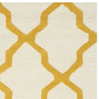 Cambridge Liam geometrijska prostirka vune, Ivory Gold, 9 '12'