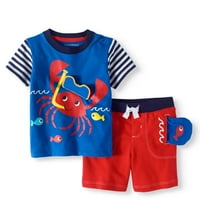 Majica za bebe Boy i 3D interaktivne kratke hlače, set outfit