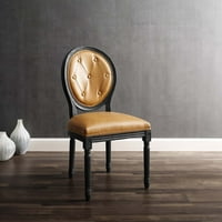 Modway nastaje vintage francuska veganska kožna blagovaonica bočna stolica u crnoj tan