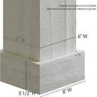 Ekena Millwork 6 W 18'H pijesak Blasted Endurathane Fau Wood non-Konusni kvadrat kolona Wrap sa standardnim