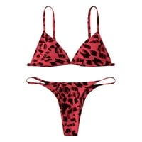 Aabni Ženski Leopard Print Visokog Struka Dva Bikini Kupaćih Kostima Kupaćih Kostima