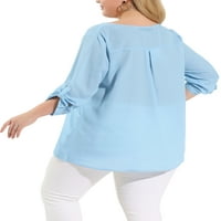 Jedinstvena bluza za žene Plus Size V izrez sa visokim rukavima za laktove