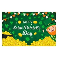Mishuowoti Stpatrick's Day pozadina tkanina Zastava Festival Party dekoracija Irski djeteline tema Banner