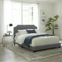 HomeFare podrezani ugao tapacirani Queen krevet u sivoj boji